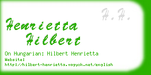 henrietta hilbert business card